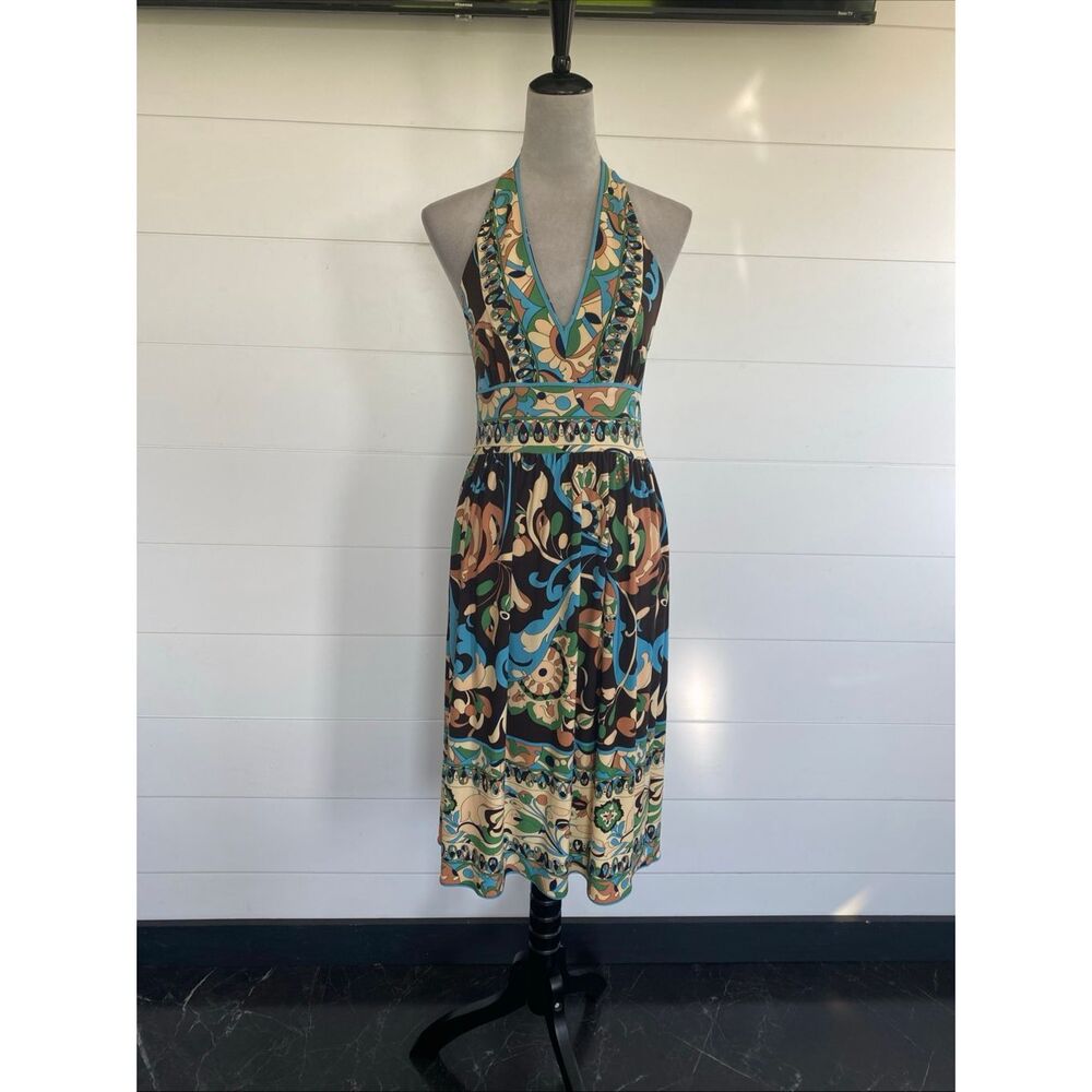 Eliza J floral halter dress Sz 6 NWOT